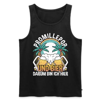 Promillepop Malle Party auf Mallorca - Männer Premium Bio Tank Top - Schwarz - Vorne - Michal (187cm)