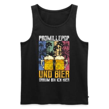Promillepop Malle Party auf Mallorca - Männer Premium Bio Tank Top - Schwarz - Vorne - Michal (187cm)