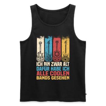 Rocker und Gitarrenliebhaber alle coolen Rockbands - Männer Premium Bio Tank Top - Schwarz - Vorne - Michal (187cm)