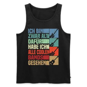 Rocker und Gitarrenliebhaber alle coolen Rockbands - Männer Premium Bio Tank Top - Schwarz - Vorne - Michal (187cm)