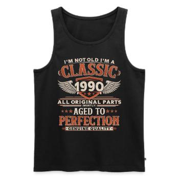 1990 Vintage Vintage Birthday Gift Retro - Men's Premium Organic Tank Top - black - Front - Michal (187cm)