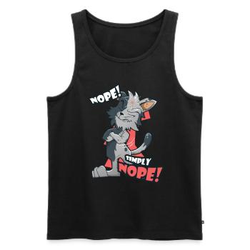 Nope! geneverte and lazy cat Nö cat lover - Men's Premium Organic Tank Top - black - Front - AI Model Male 178 light (178cm)