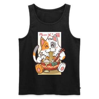 Ramen essende Katze Kawaii Anime Baka japanisches - Männer Premium Bio Tank Top - Schwarz - Vorne - Michal (187cm)