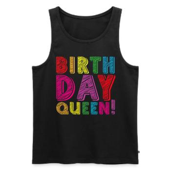 Fille Anniversaire Anniversaire Reine! Fille - Débardeur bio Premium Homme - noir - Devant - AI Model Male 178 light (178cm)