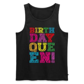 Fille Anniversaire Anniversaire Reine! Fille - Débardeur bio Premium Homme - noir - Devant - AI Model Male 178 light (178cm)