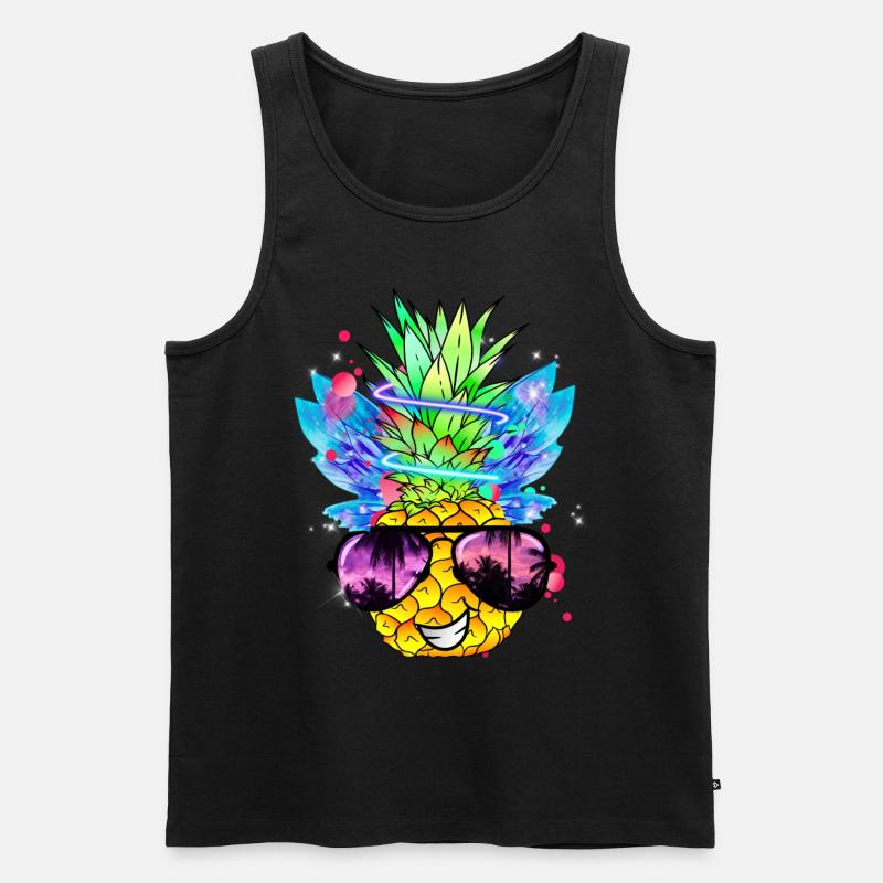 Ananas Kunst - Männer Premium Bio Tank Top - Schwarz
