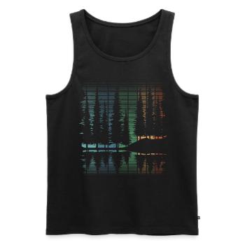 Retro Forest Randonnée en plein air Nature - Débardeur bio Premium Homme - noir - Devant - Michal (187cm)
