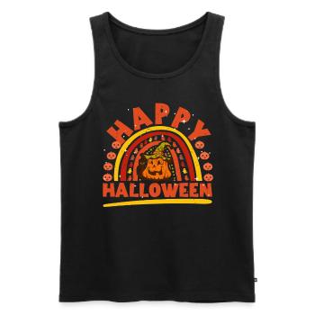 Halloween Rainbow Happy Hallowen avec citrouille - Débardeur bio Premium Homme - noir - Devant - AI Model Male 178 light (178cm)
