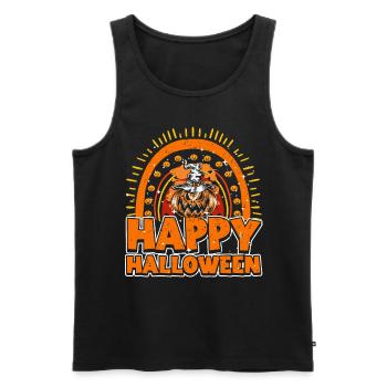 Halloween Rainbow Happy Hallowen avec citrouille - Débardeur bio Premium Homme - noir - Devant - AI Model Male 178 light (178cm)