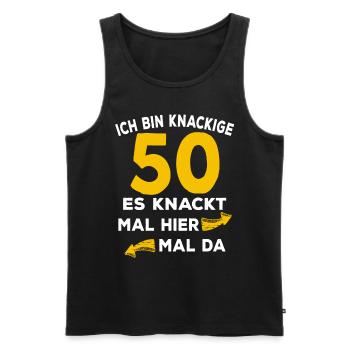 50 Geburtstag Knackig Spruch - Männer Premium Bio Tank Top - Schwarz - Vorne - Michal (187cm)