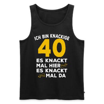 40 Geburtstag Knackig Spruch - Männer Premium Bio Tank Top - Schwarz - Vorne - Michal (187cm)