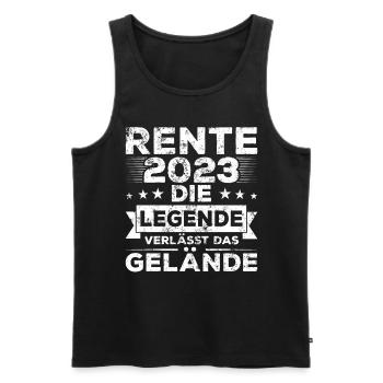 Rente Rentnerin Rentner 2023 - Männer Premium Bio Tank Top - Schwarz - Vorne - AI Model Male 178 light (178cm)