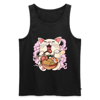 Ramen essende Katze Kawaii Anime Baka japanisches - Männer Premium Bio Tank Top - Schwarz - Vorne - Michal (187cm)