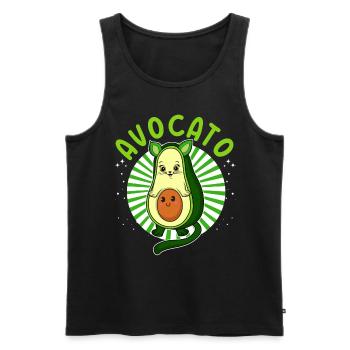 Avocato Mix aus Avocado und Katze für Vegetarier - Männer Premium Bio Tank Top - Schwarz - Vorne - Michal (187cm)