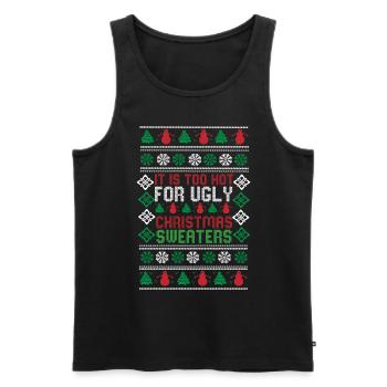 Trop chaud pour les pulls de Noël moches Drôle de Noël - Débardeur bio Premium Homme - noir - Devant - Michal (187cm)
