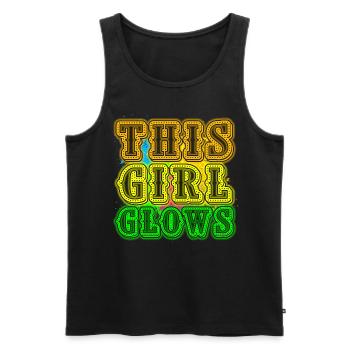 This Girl Glows Party 80er vintage farbenfrohes - Männer Premium Bio Tank Top - Schwarz - Vorne - AI Model Male 178 light (178cm)
