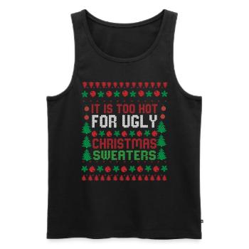 Trop chaud pour les pulls de Noël moches Drôle de Noël - Débardeur bio Premium Homme - noir - Devant - Michal (187cm)
