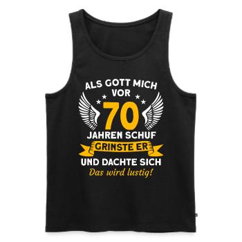 70. Geburtstag Lustiges Geschenk Geschenkidee 1952 - Männer Premium Bio Tank Top - Schwarz - Vorne - Michal (187cm)