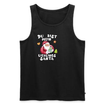Du bist mein Lieblings Santa - Männer Premium Bio Tank Top - Schwarz - Vorne - Michal (187cm)