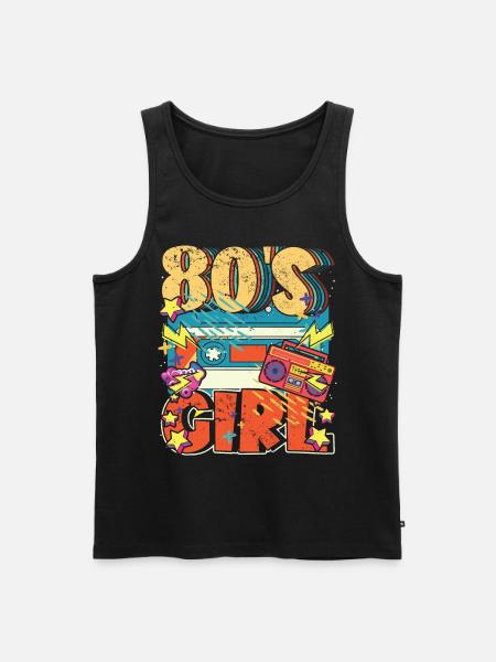 Kvinder 80'er pige 80'erne Temaer Party Vintage 1980'erne - Herre Premium økologisk tanktop - sort