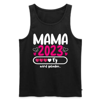 Mama 2023 Mutter werden in Schwangerschaft Baby - Männer Premium Bio Tank Top - Schwarz - Vorne - AI Model Male 178 light (178cm)