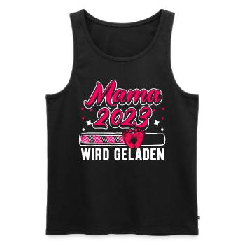 Mama 2023 Mutter werden in Schwangerschaft Baby - Männer Premium Bio Tank Top - Schwarz - Vorne - AI Model Male 178 light (178cm)