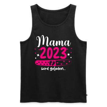 Mama 2023 Mutter werden in Schwangerschaft Baby - Männer Premium Bio Tank Top - Schwarz - Vorne - AI Model Male 178 light (178cm)