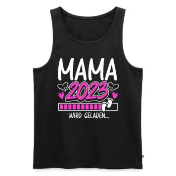 Mama 2023 Mutter werden in Schwangerschaft Baby - Männer Premium Bio Tank Top - Schwarz - Vorne - AI Model Male 178 light (178cm)