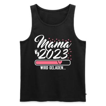 Mama 2023 Mutter werden in Schwangerschaft Baby - Männer Premium Bio Tank Top - Schwarz - Vorne - AI Model Male 178 light (178cm)