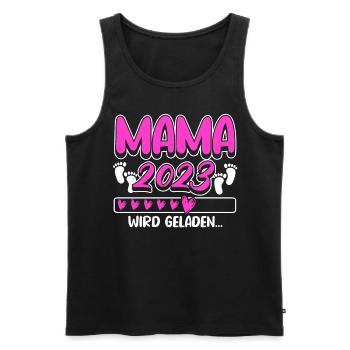 Mama 2023 Mutter werden in Schwangerschaft Baby - Männer Premium Bio Tank Top - Schwarz - Vorne - AI Model Male 178 light (178cm)