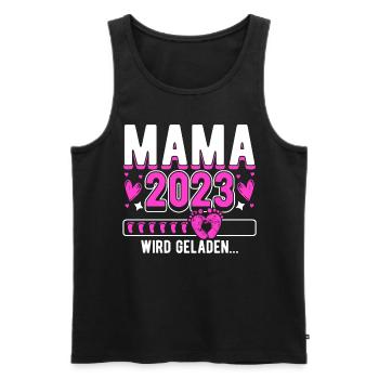 Mama 2023 Mutter werden in Schwangerschaft Baby - Männer Premium Bio Tank Top - Schwarz - Vorne - AI Model Male 178 light (178cm)
