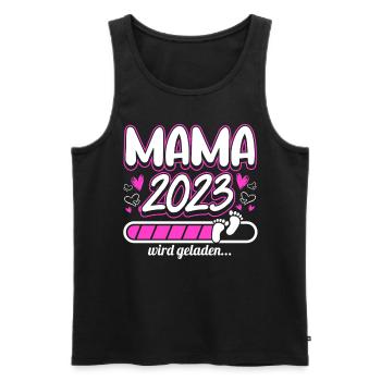 Mama 2023 Mutter werden in Schwangerschaft Baby - Männer Premium Bio Tank Top - Schwarz - Vorne - AI Model Male 178 light (178cm)