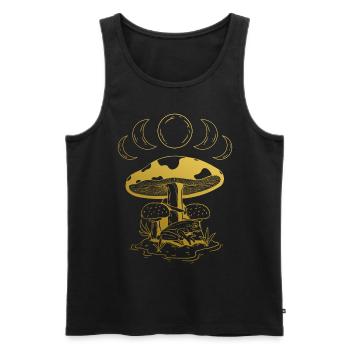 Aesthetic Goblincore and Dark Cottagecore Mushroom - Men's Premium Organic Tank Top - black - Front - AI Model Male 178 light (178cm)