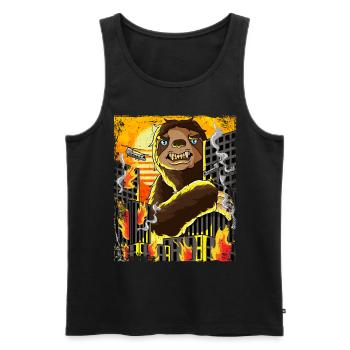 Slothzilla japanisches Faultier Japan Sunset - Männer Premium Bio Tank Top - Schwarz - Vorne - Michal (187cm)