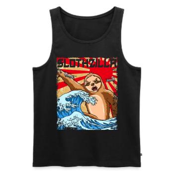 Slothzilla japanisches Faultier Japan Sunset - Männer Premium Bio Tank Top - Schwarz - Vorne - Michal (187cm)