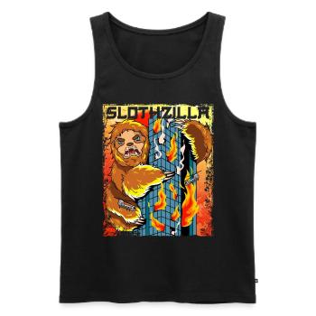 Slothzilla japanisches Faultier Japan Sonne - Männer Premium Bio Tank Top - Schwarz - Vorne - Michal (187cm)