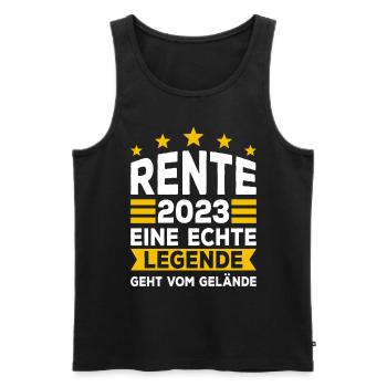 Rente Ruhestand Geschenkidee Rente 2023 Rentner - Männer Premium Bio Tank Top - Schwarz - Vorne - Michal (187cm)