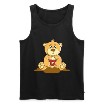 Cute Bear Cuddly Toy Hug Stuffed Animal Love - Men's Premium Organic Tank Top - black - Front - Michal (187cm)