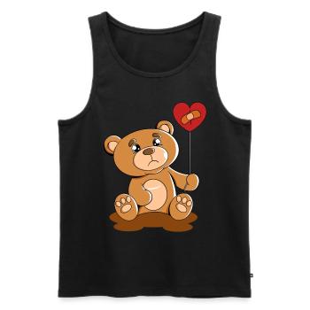 Cute Bear Cuddly Toy Hug Stuffed Animal Love - Men's Premium Organic Tank Top - black - Front - Michal (187cm)