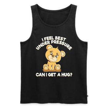 Cute Bear Cuddly Toy Hug Stuffed Animal Love - Men's Premium Organic Tank Top - black - Front - Michal (187cm)