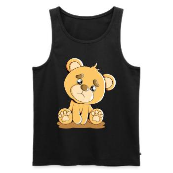 Cute Bear Cuddly Toy Hug Stuffed Animal Love - Men's Premium Organic Tank Top - black - Front - AI Model Male 178 light (178cm)