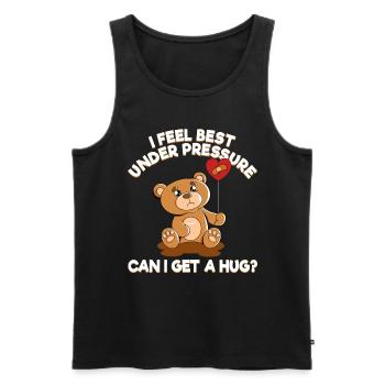 Cute Bear Cuddly Toy Hug Stuffed Animal Love - Men's Premium Organic Tank Top - black - Front - AI Model Male 178 light (178cm)