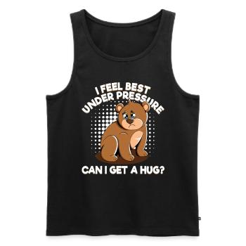 Cute Bear Cuddly Toy Hug Stuffed Animal Love - Men's Premium Organic Tank Top - black - Front - Michal (187cm)