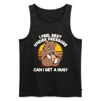 Cute Bear Cuddly Toy Hug Stuffed Animal Love - Men's Premium Organic Tank Top - black - Front - Michal (187cm)
