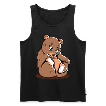 Cute Bear Cuddly Toy Hug Stuffed Animal Love - Men's Premium Organic Tank Top - black - Front - Michal (187cm)