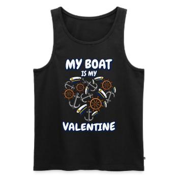 Mein Boot ist mein Valentinstag - Männer Premium Bio Tank Top - Schwarz - Vorne - Michal (187cm)