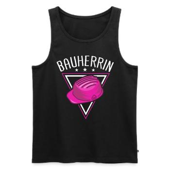 Bauherrin Spruch Lustiges Bauherrin - Männer Premium Bio Tank Top - Schwarz - Vorne - Michal (187cm)