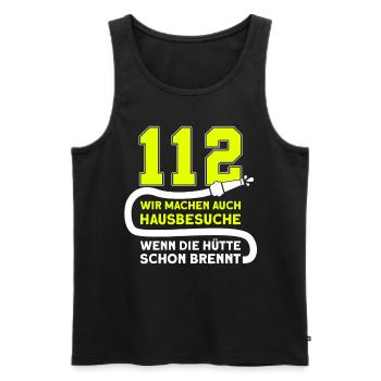 Feuerwehr Feuerwehrmann Feuerwehrleute FFW BFW - Männer Premium Bio Tank Top - Schwarz - Vorne - Michal (187cm)