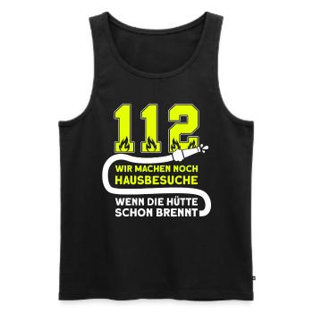 Feuerwehr Feuerwehrmann Feuerwehrleute FFW BFW - Männer Premium Bio Tank Top - Schwarz - Vorne - Michal (187cm)