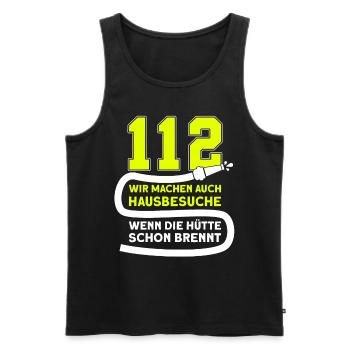 Feuerwehr Feuerwehrmann Feuerwehrleute FFW BFW - Männer Premium Bio Tank Top - Schwarz - Vorne - Michal (187cm)